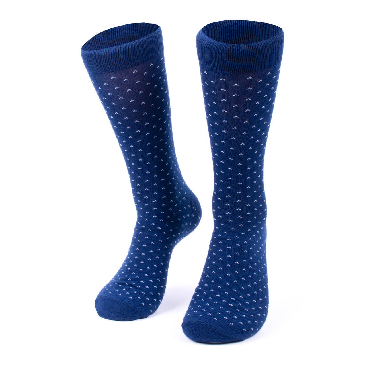 Men Navy Fancy Pattern Poly Socks