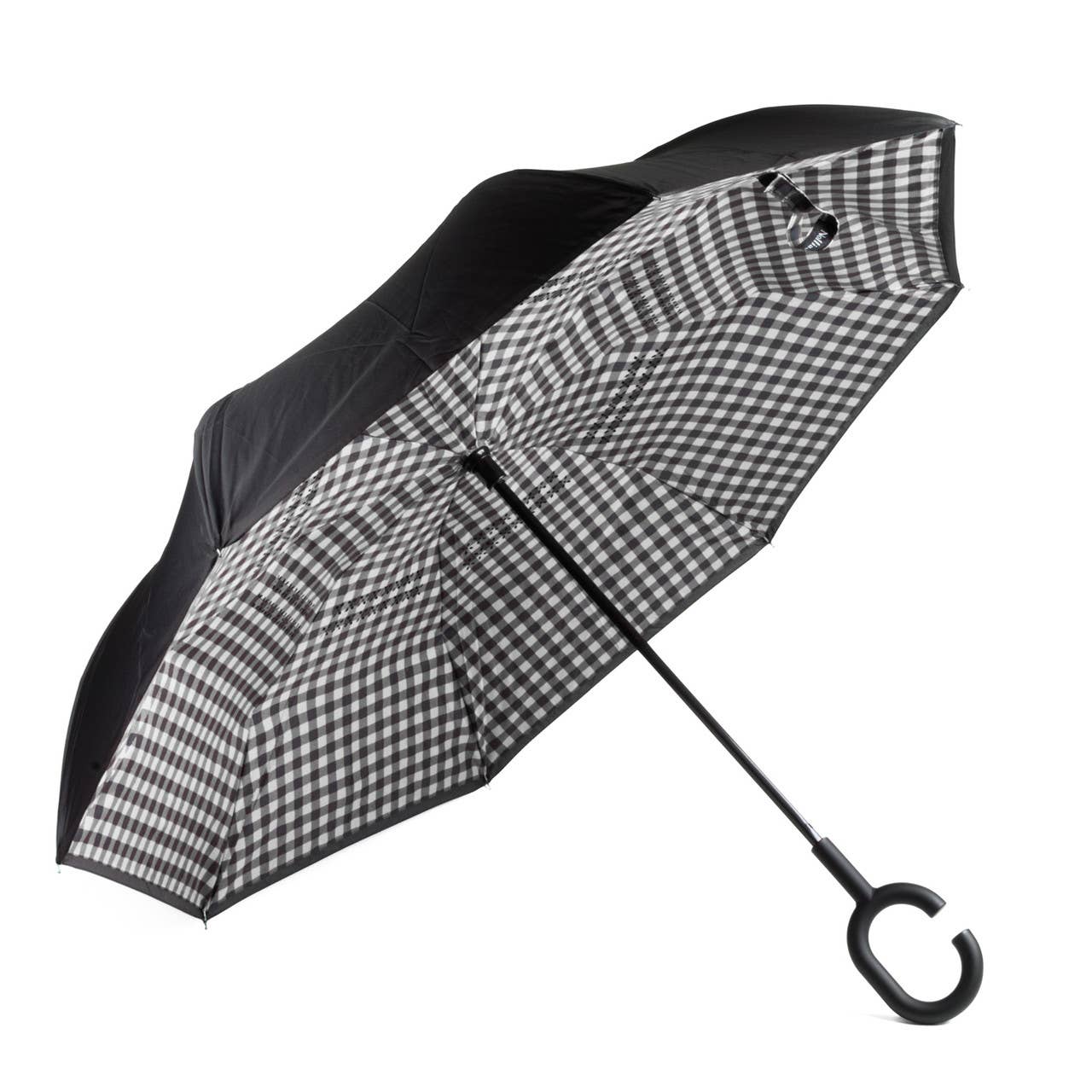 Inverted Gingham Checkered Umbrella