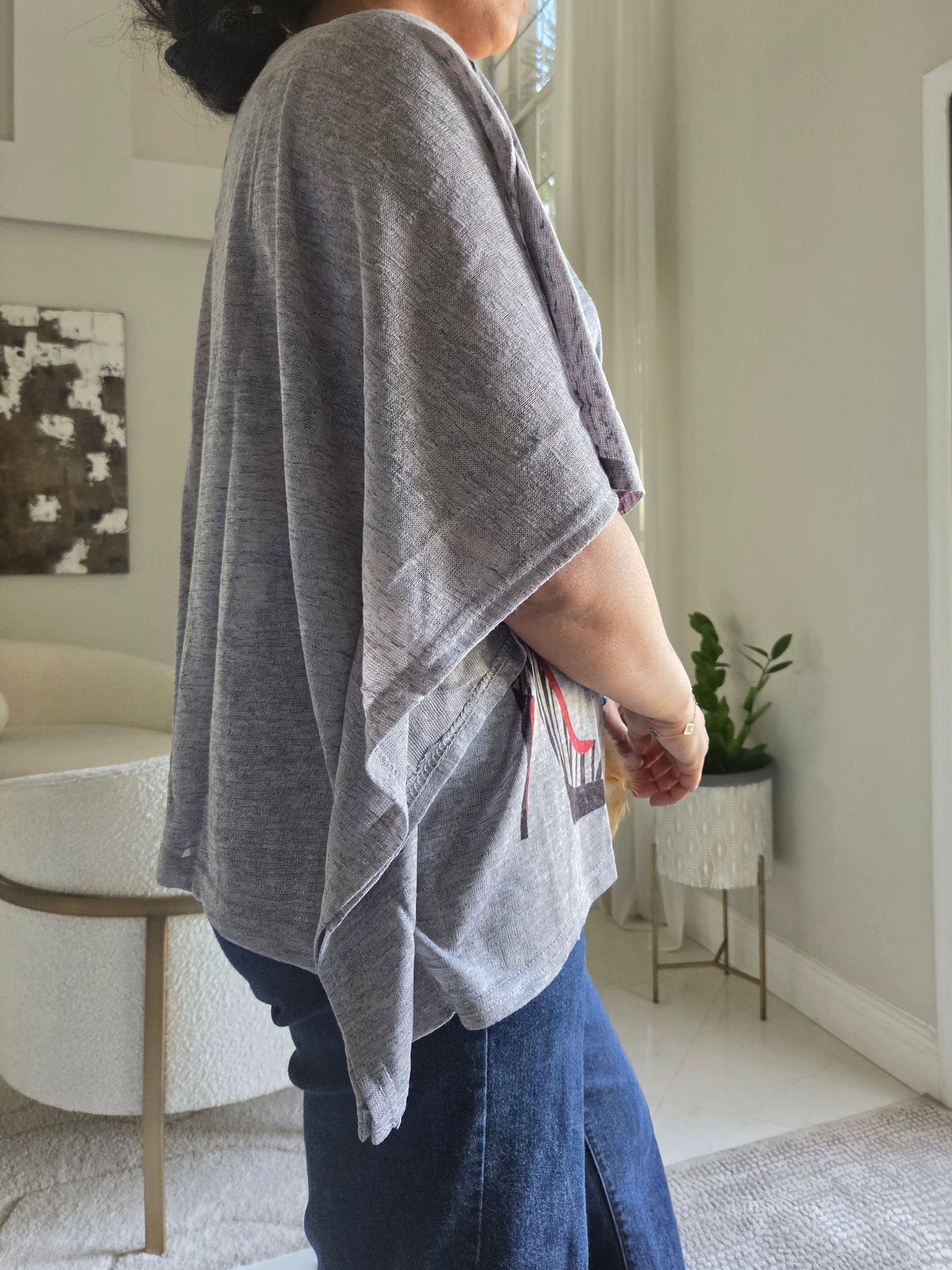 Glitzy Heels Printed Poncho Top
