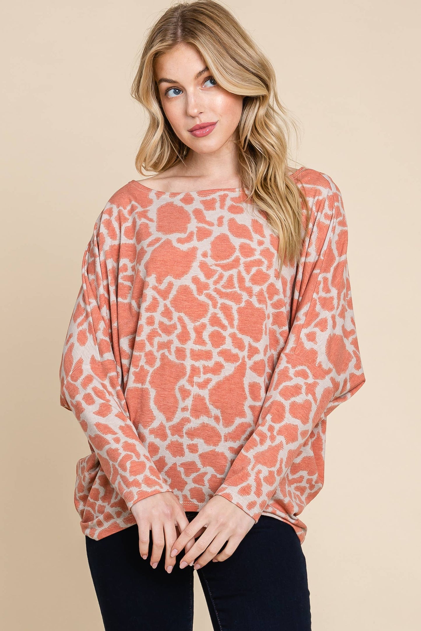 T/R Span Animal Printed Top