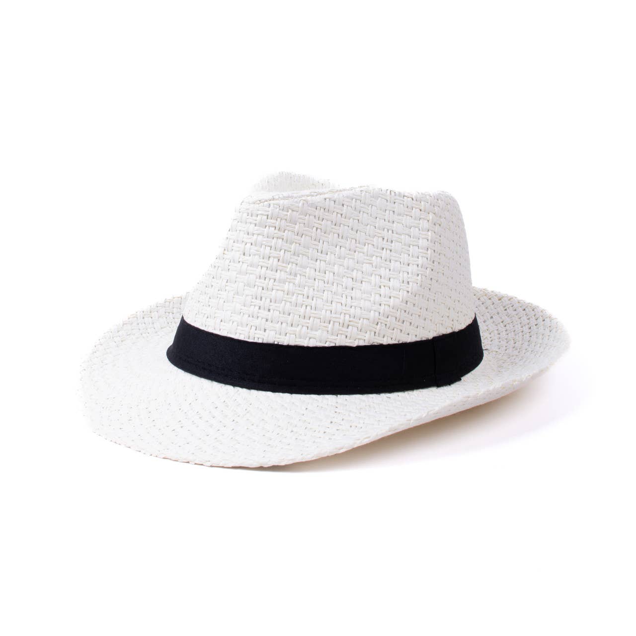 Wide Brim Black Banded Trilby Fashion Fedora Hat -FSS17132