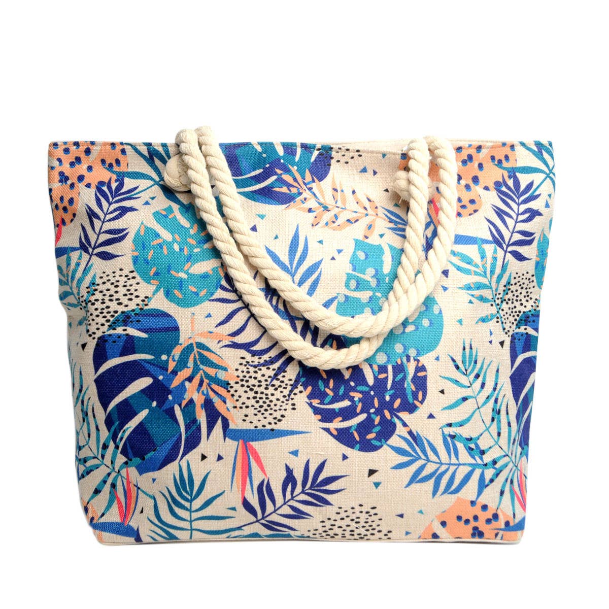 Blue Tropical Leaves Ladies Tote Bag -LTBG1238