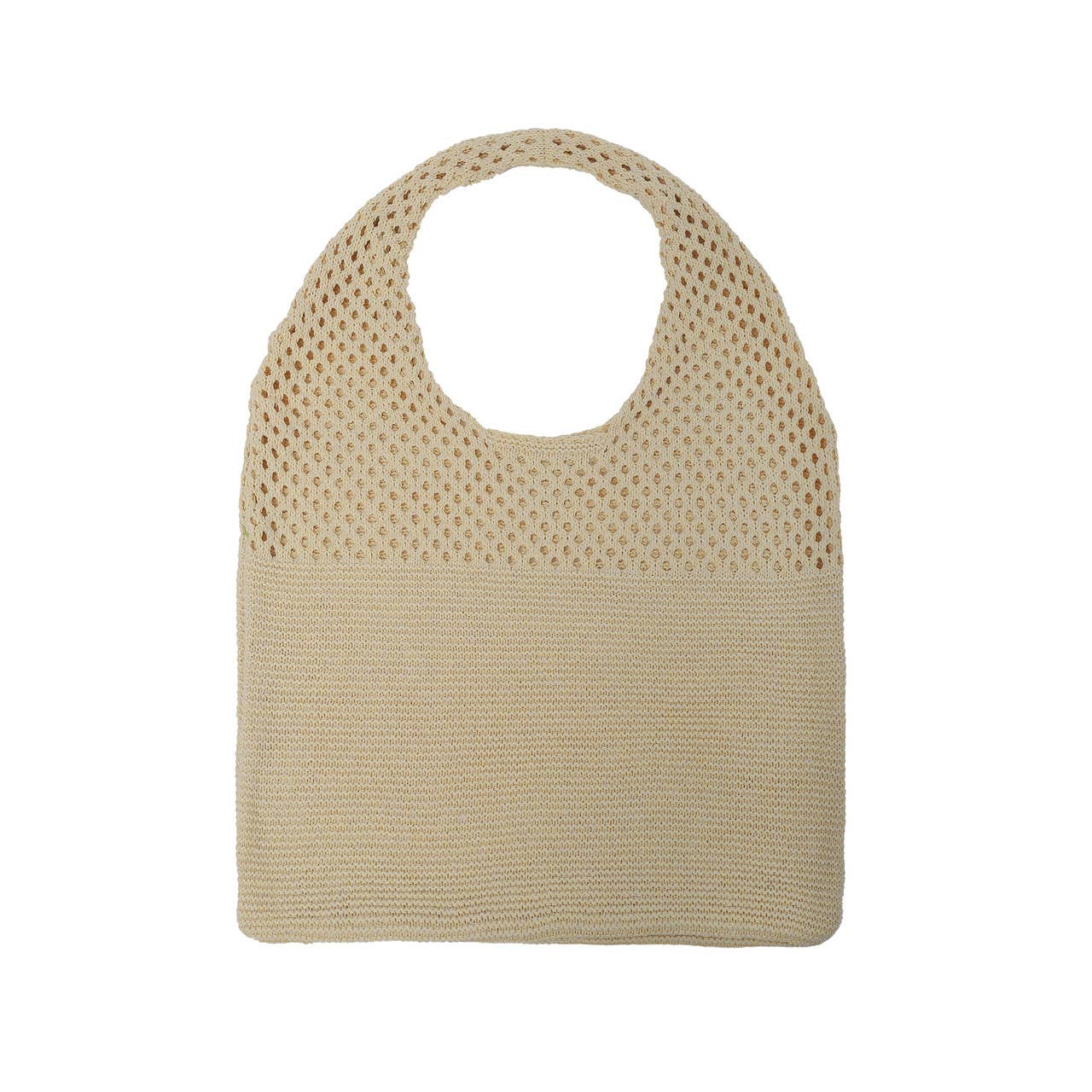 Mesh Knit Bag- Sand- 100% Polyester