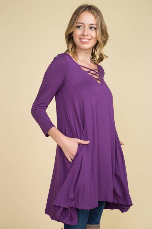 Solid Jersey Tunic Dress