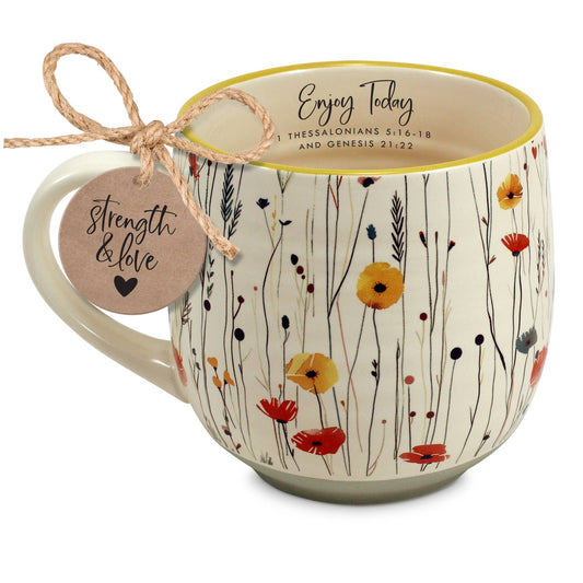 Mug Enjoy Today Floral Strength And Live