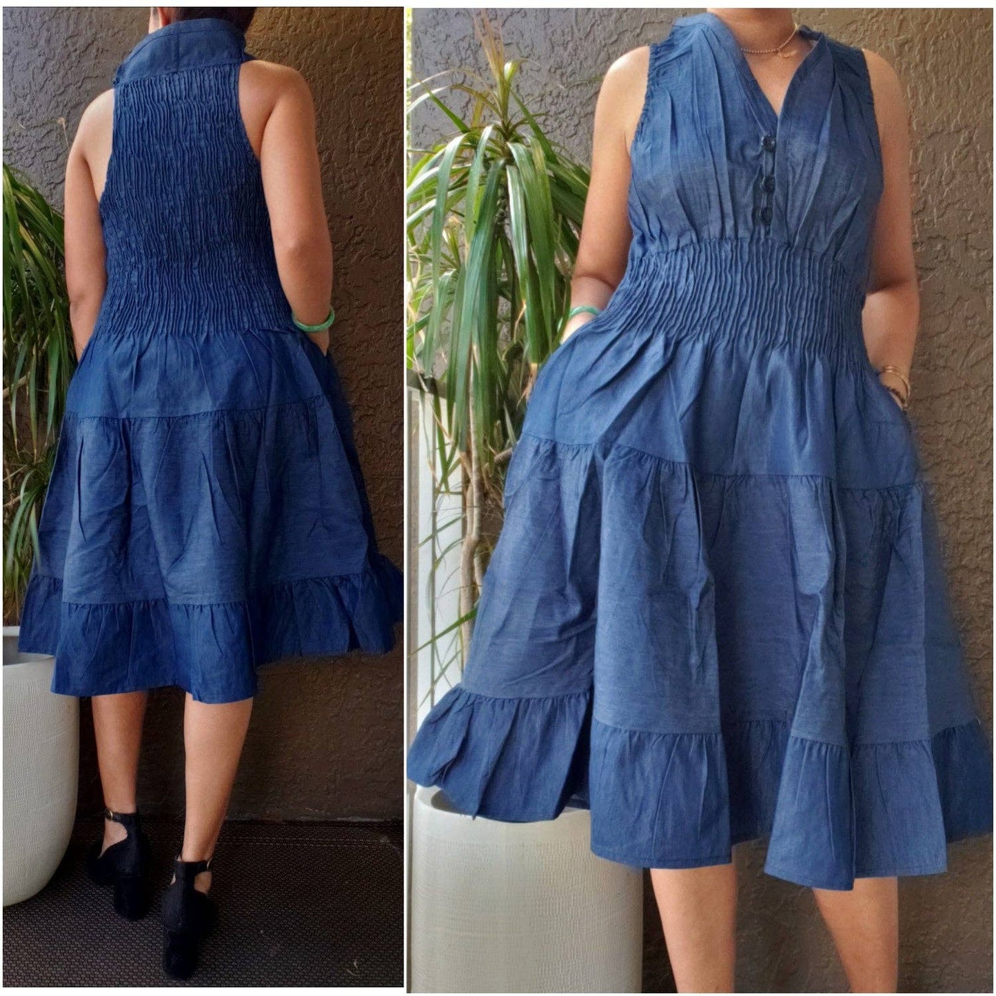 Women's Mid Length  Denim Dress