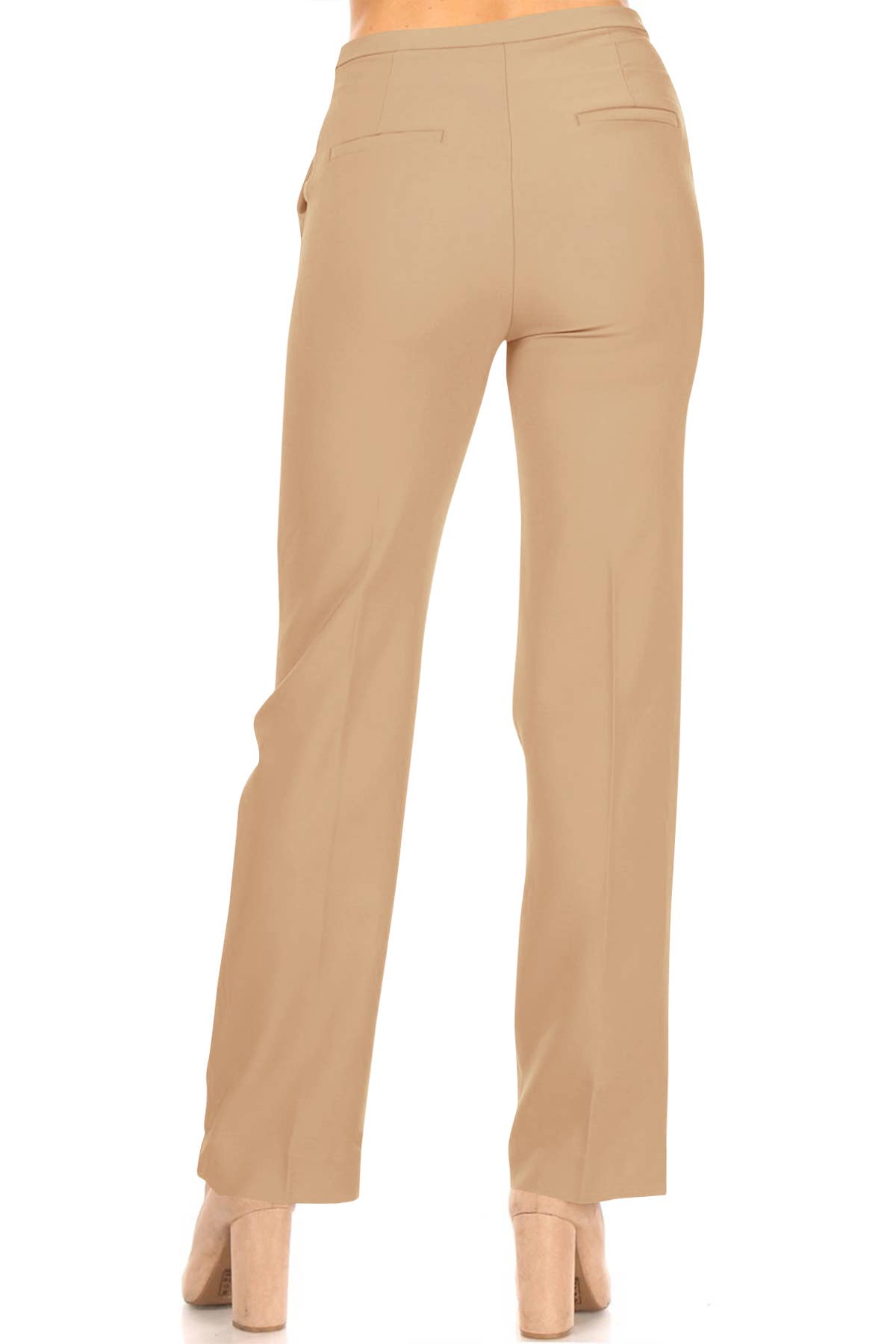 Solid Straight Slim Trouser Slack Pants