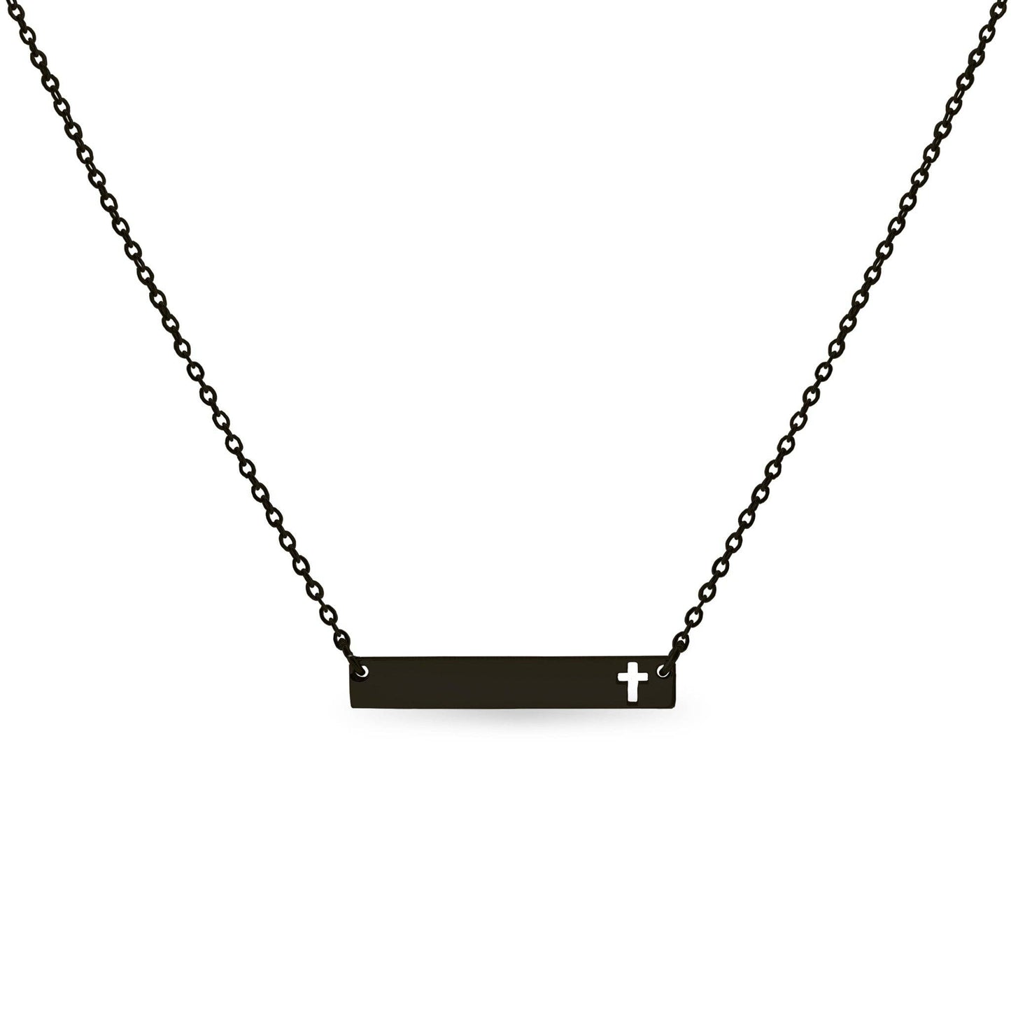 Cutout Cross Bar Stainless Steel Necklace