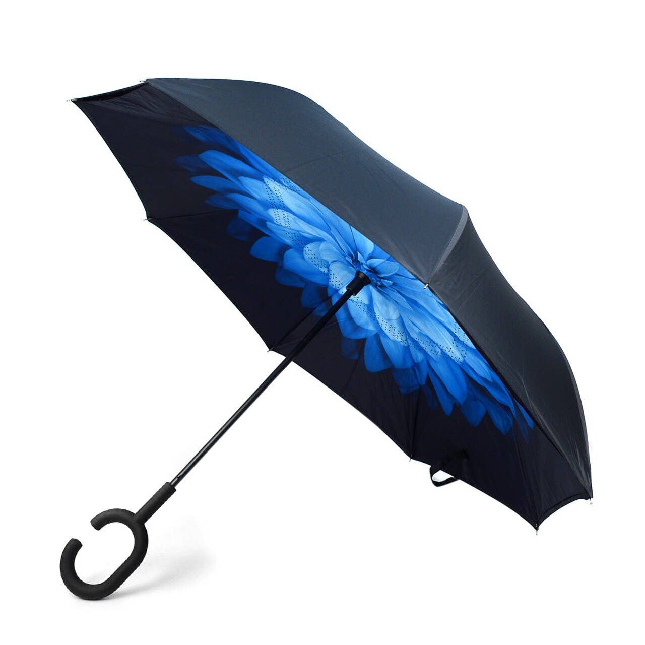 Blue Flower Double Layer Inverted Umbrella