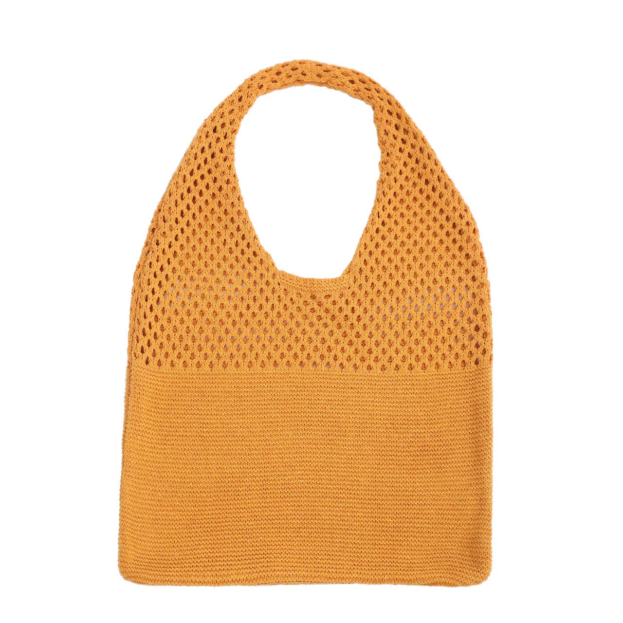 Mesh Knit Bag- Caramel- 100% Polyester