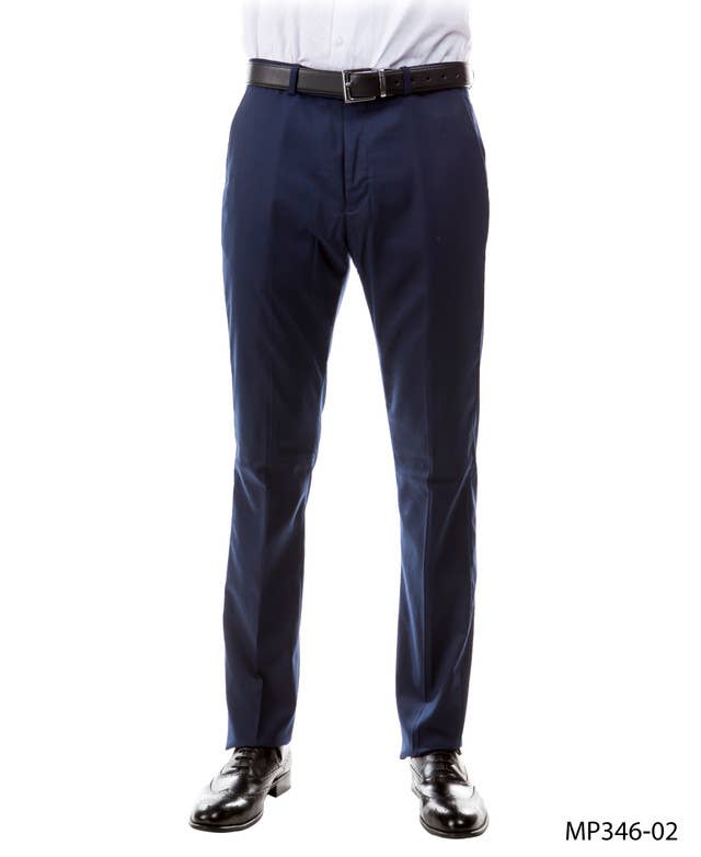 ZeGarie Tailored Fit Suit Separates Mens Trousers, Navy