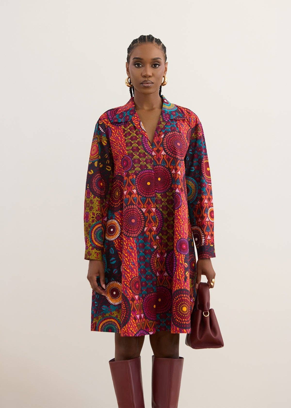 The Monife Heritage Shirt Dress | Navy Bohemian