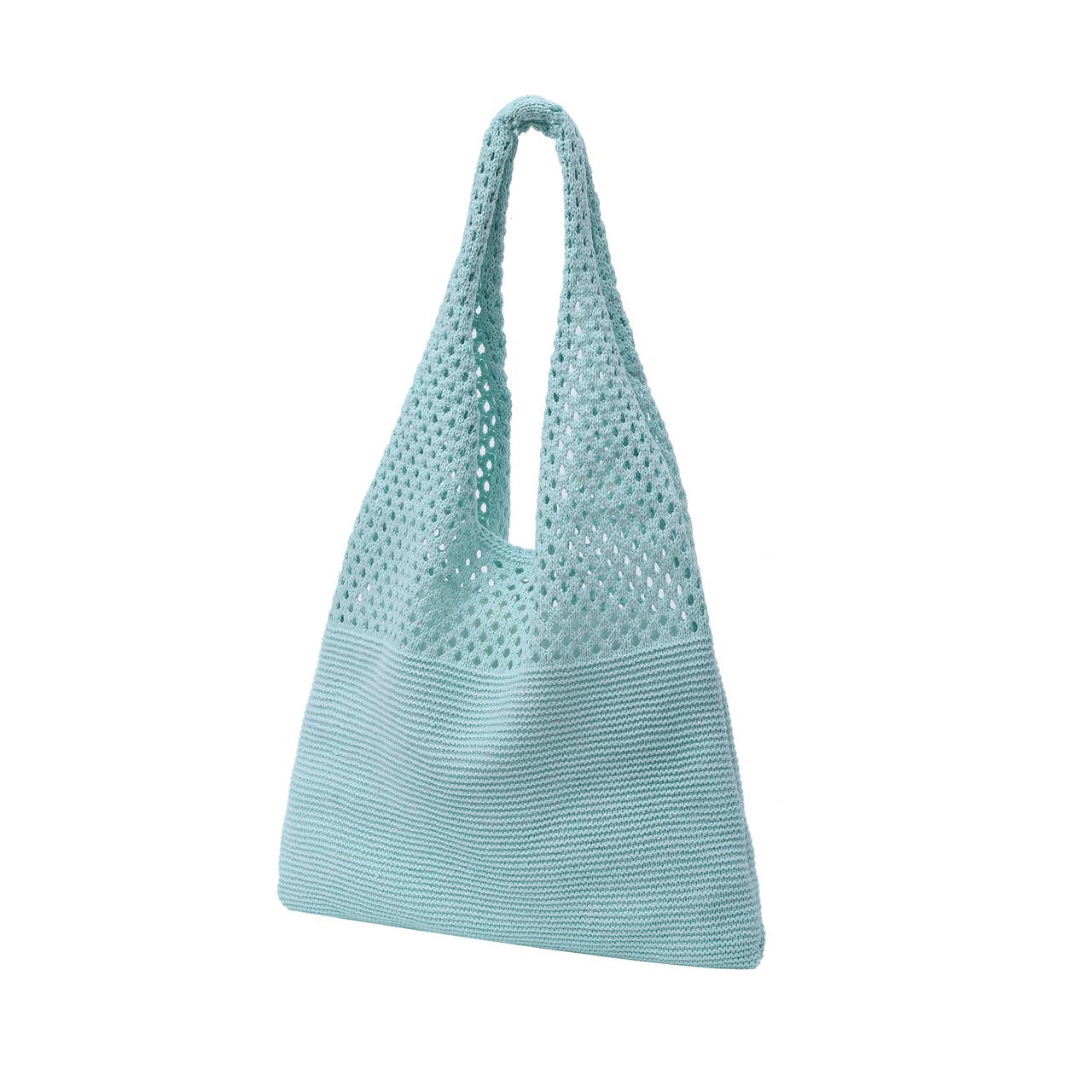 Mesh Knit Bag- Light Blue- 100% Polyester