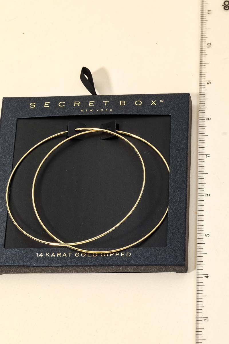 Secret Box Oversized Skinny Hoop Earrings