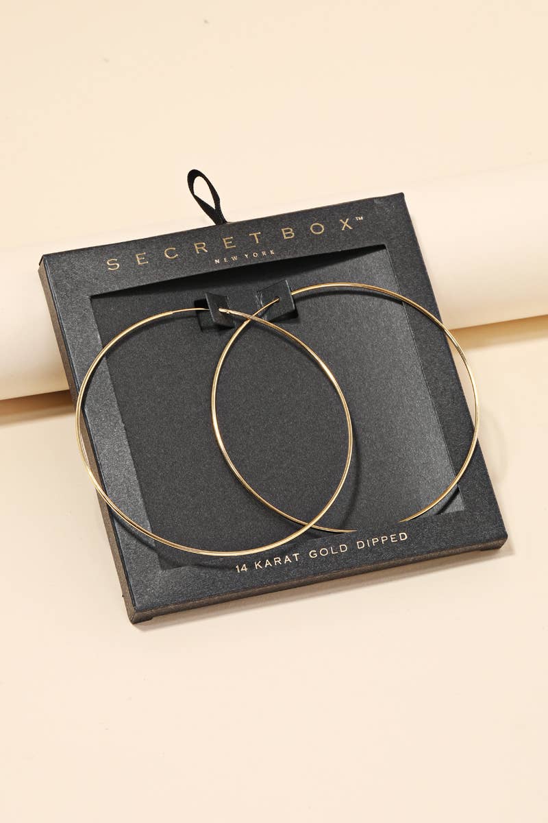 Secret Box Oversized Skinny Hoop Earrings