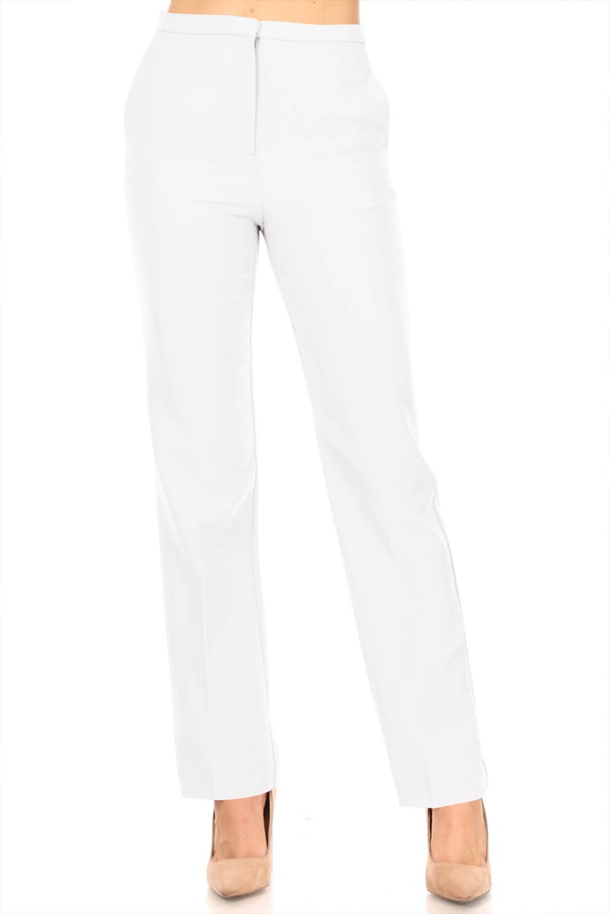 Solid Straight Slim Trouser Slack Pants