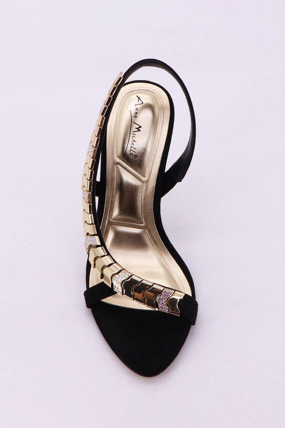 Metallic Accent Slingback Stiletto Sandals