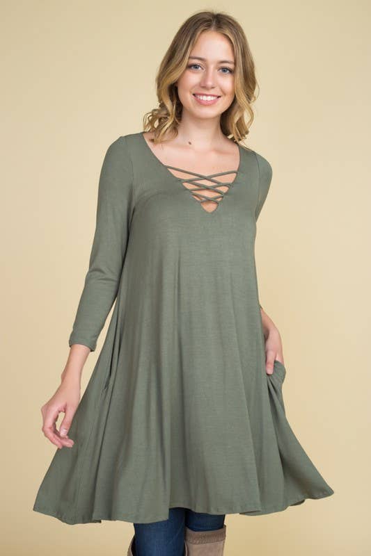 Solid Jersey Tunic Dress