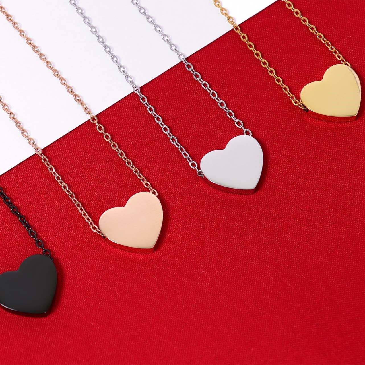 Blank Heart Necklace - Engravable