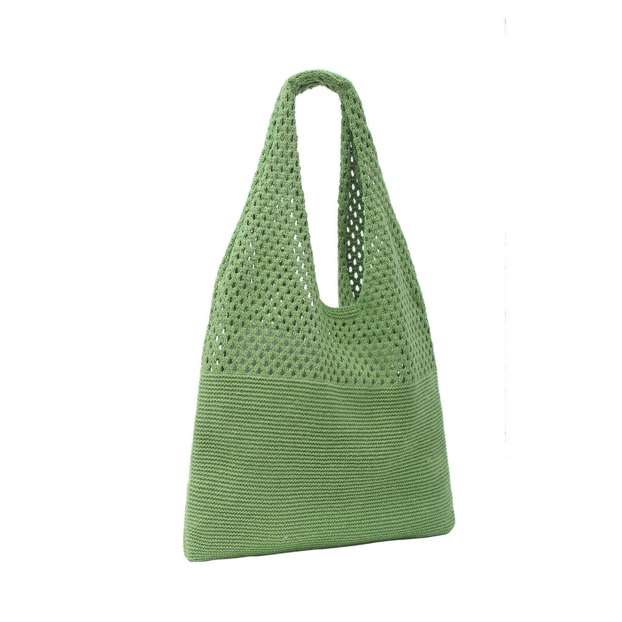 Mesh Knit Bag- Light Green- 100% Polyester