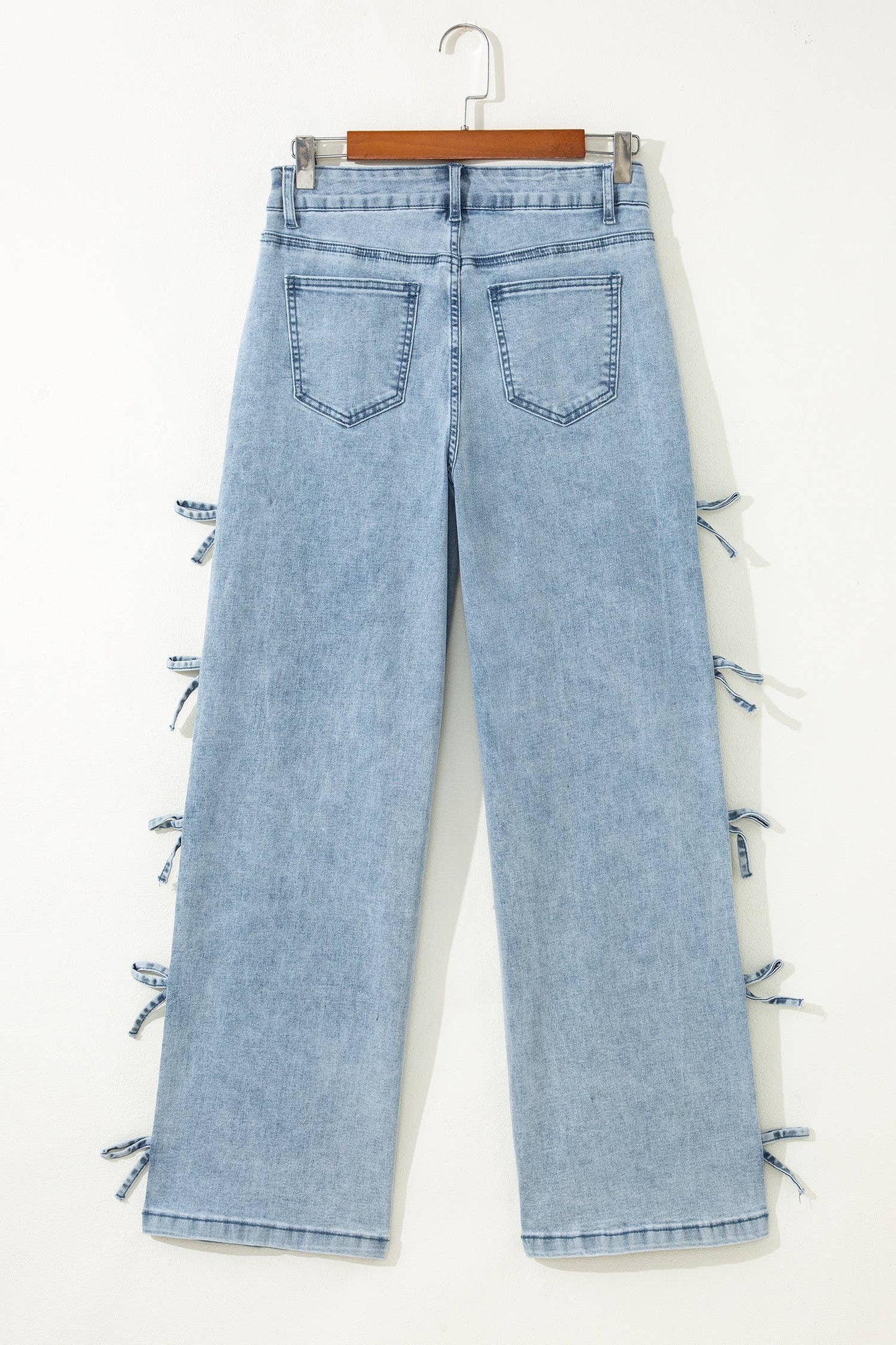 Charming Bow Detail Straight Leg Jeans