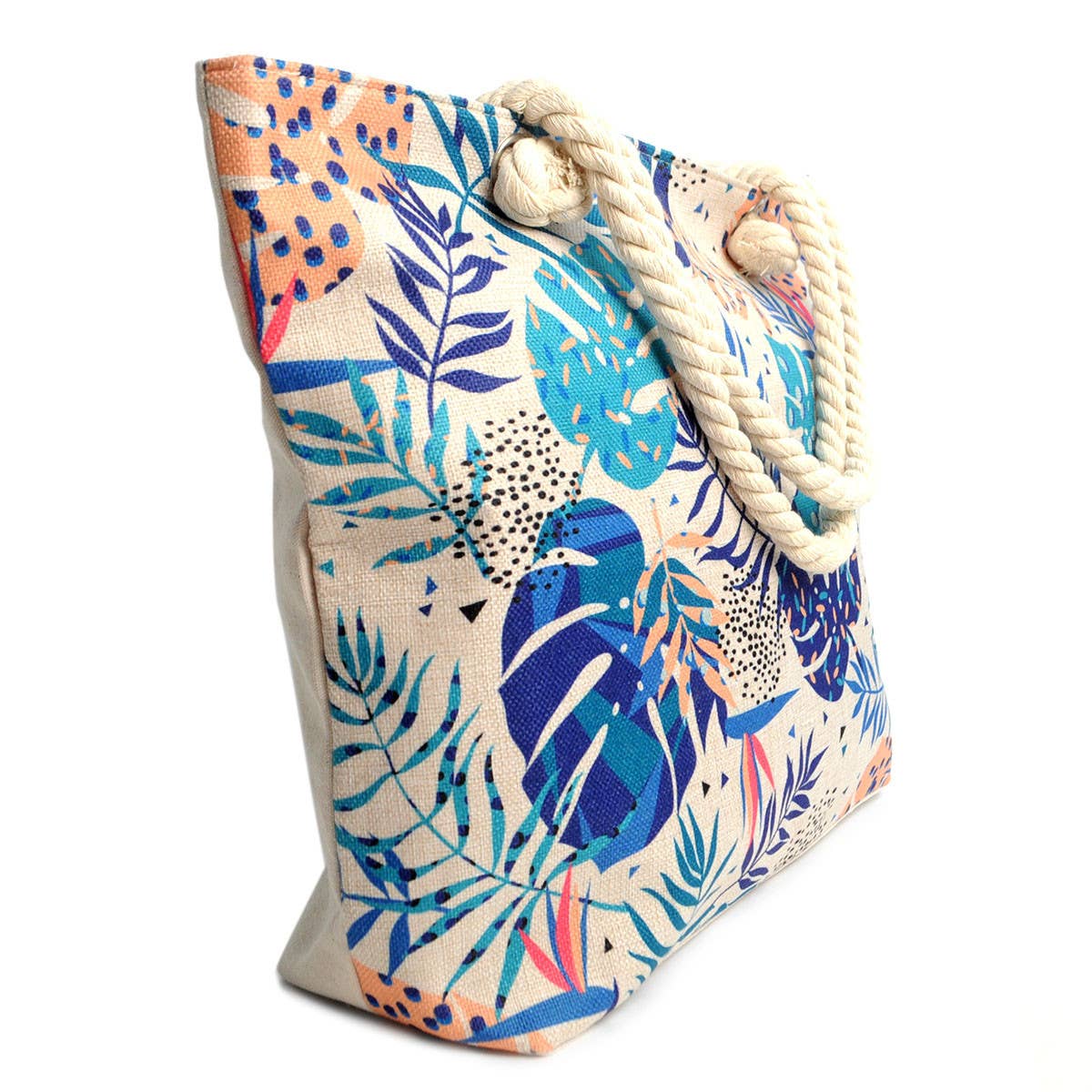 Blue Tropical Leaves Ladies Tote Bag -LTBG1238