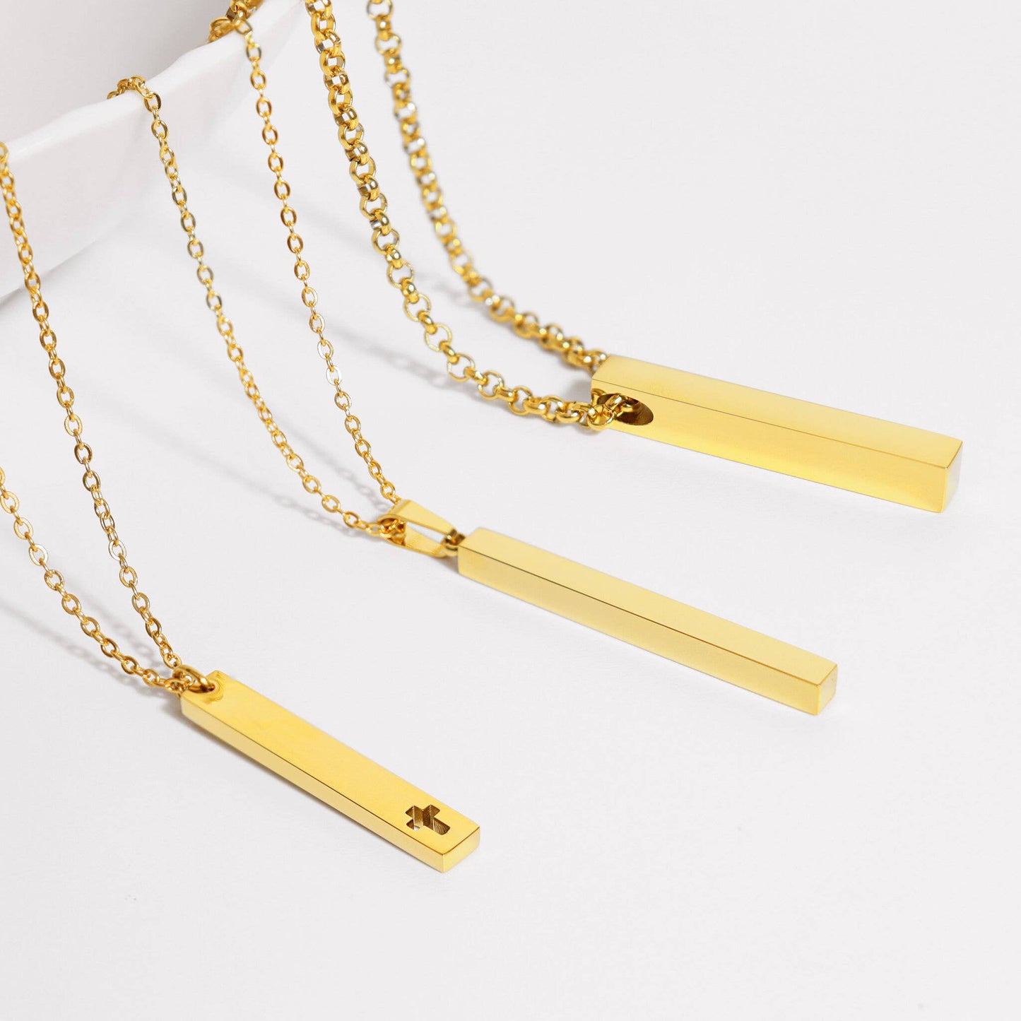 Cutout Cross Bar Stainless Steel Necklace