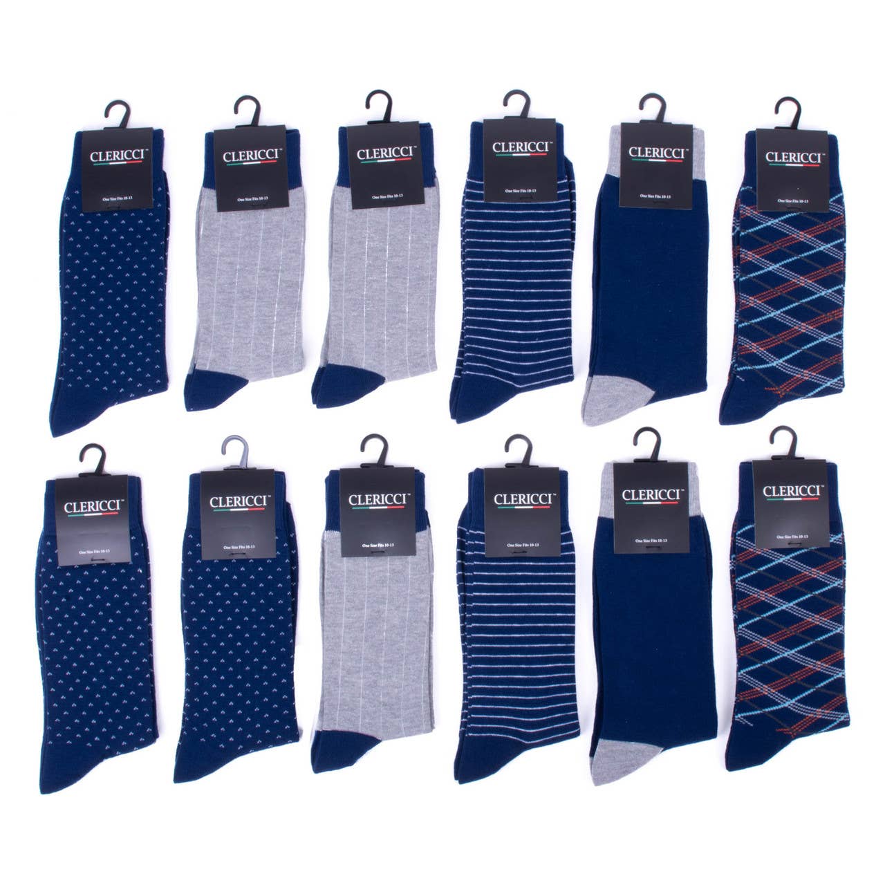 Men Navy Fancy Pattern Poly Socks