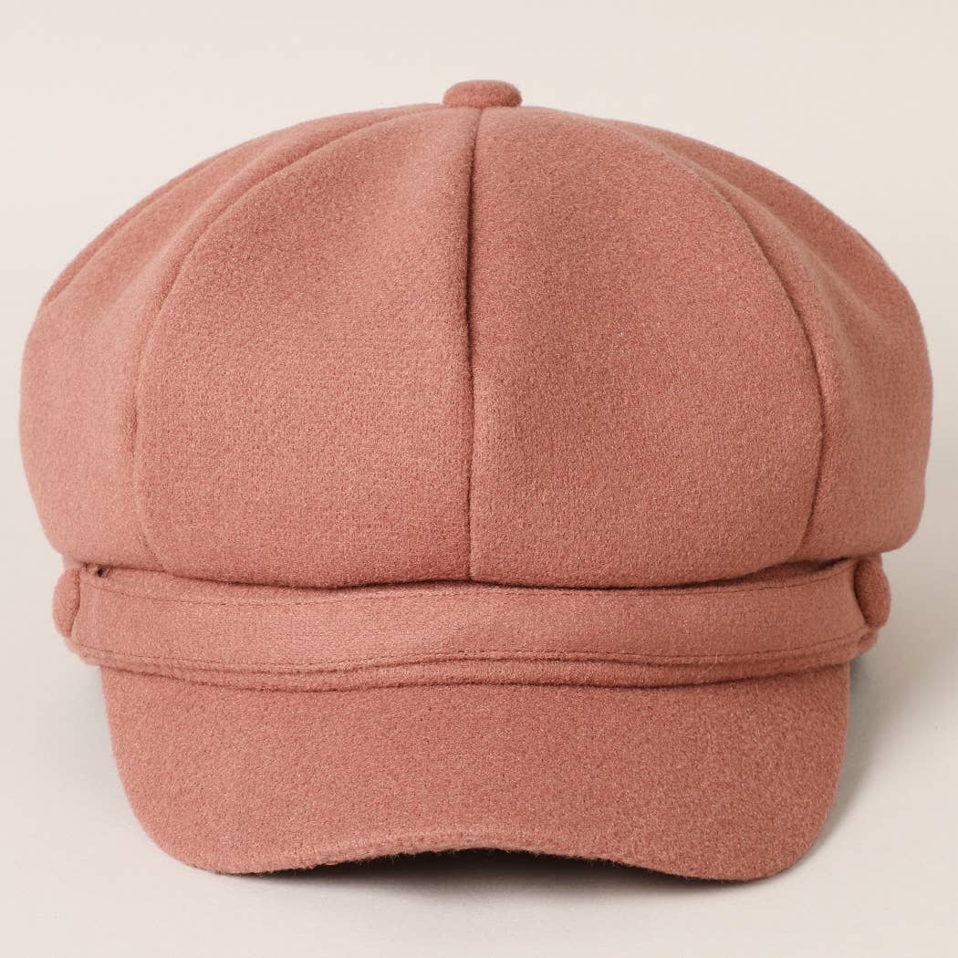 Solid Color Casual Newsboy Cap Cabbie Hat