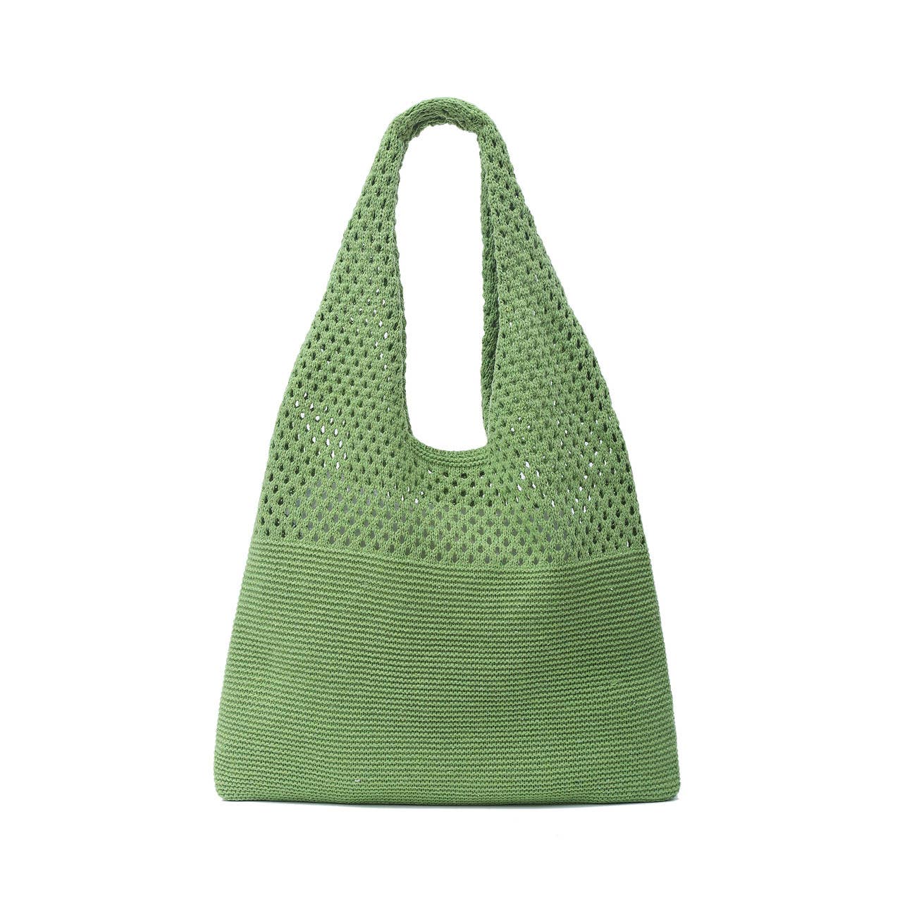 Mesh Knit Bag- Light Green- 100% Polyester