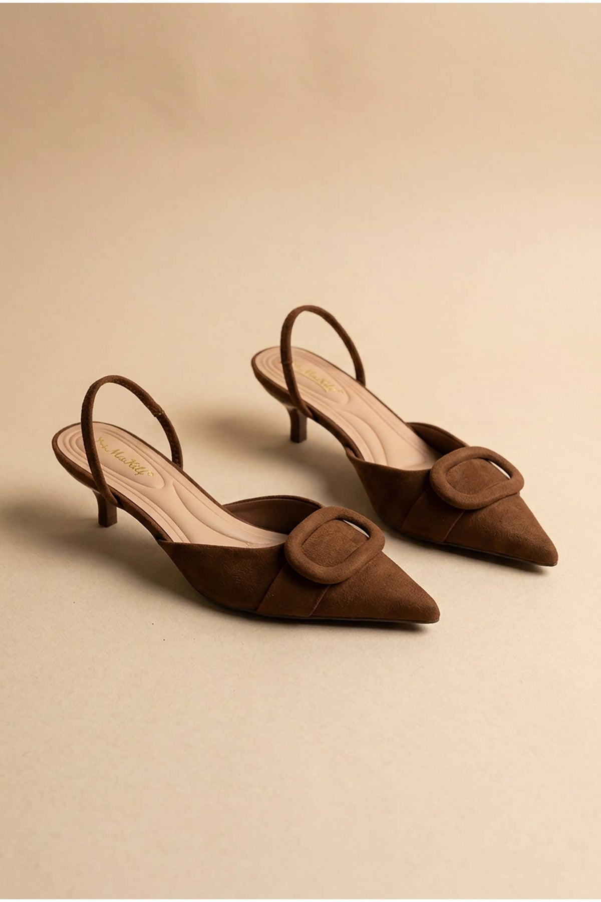 Kitten heel slingbacks