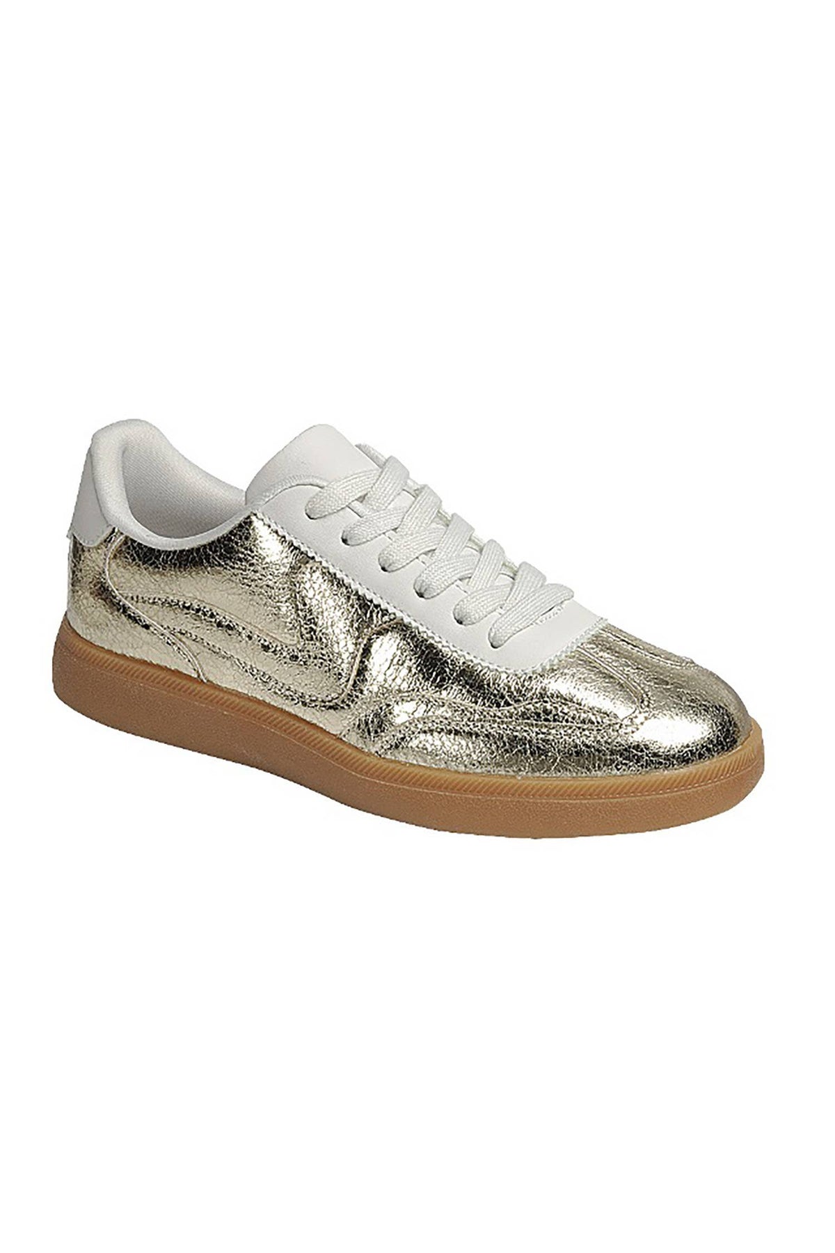 Leopard/Gold Lace Up Womens Sneaker