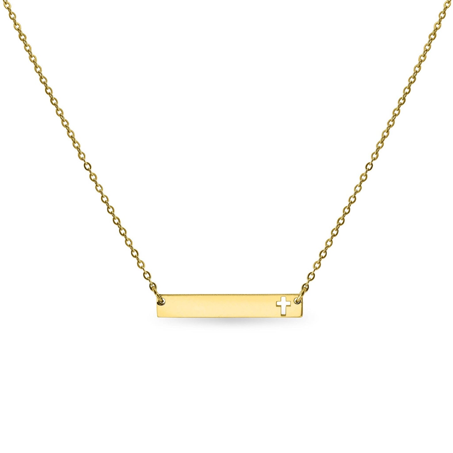 Cutout Cross Bar Stainless Steel Necklace