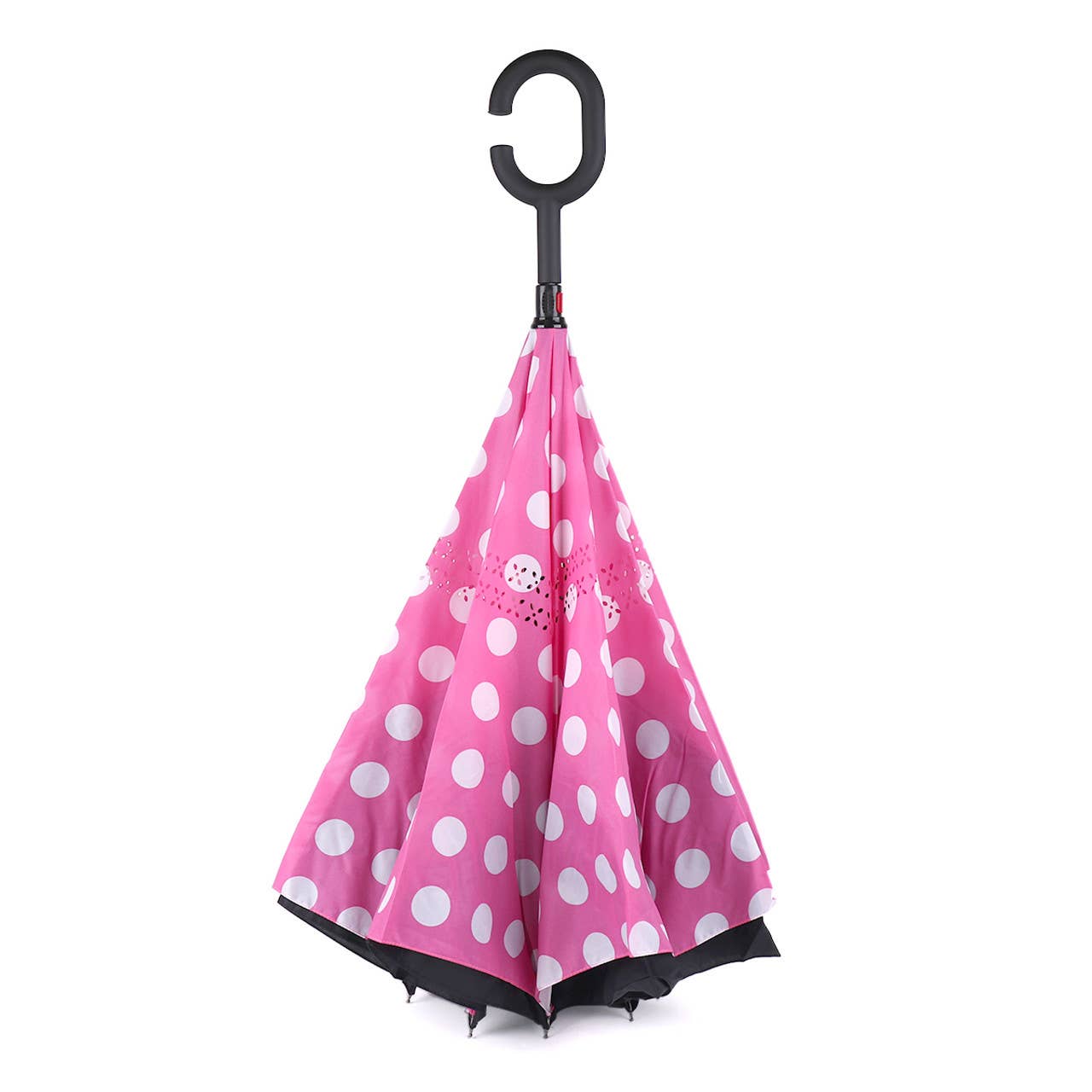 Pink Big Polka Dot Double Layer Inverted Umbrella - UM18063