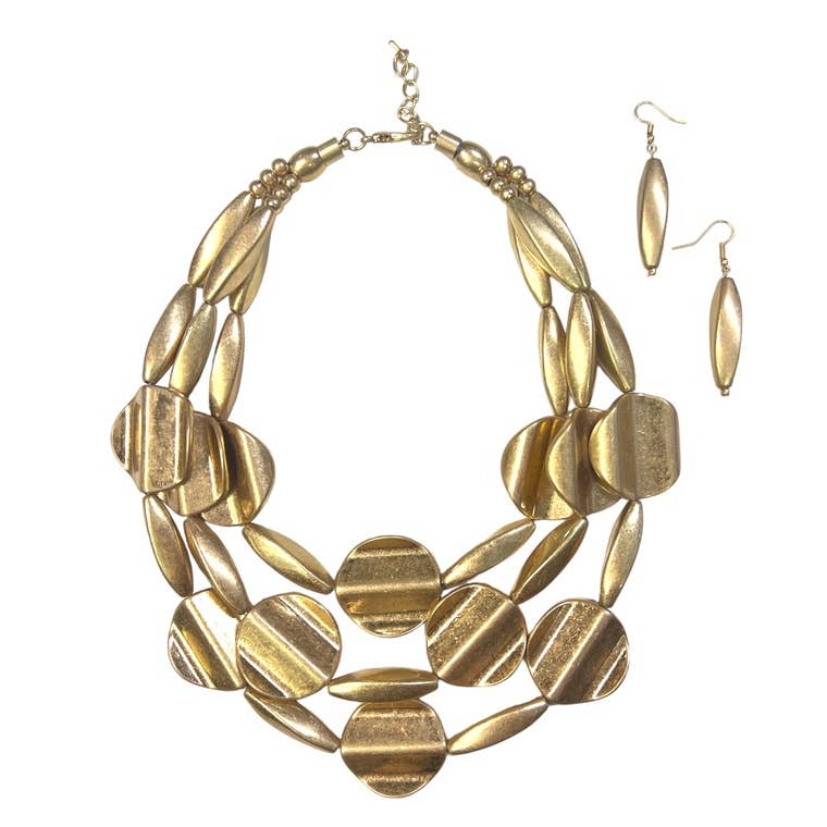 Gold Necklace/Earring Set