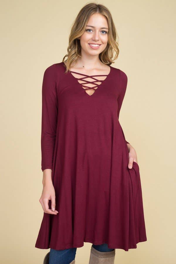 Solid Jersey Tunic Dress