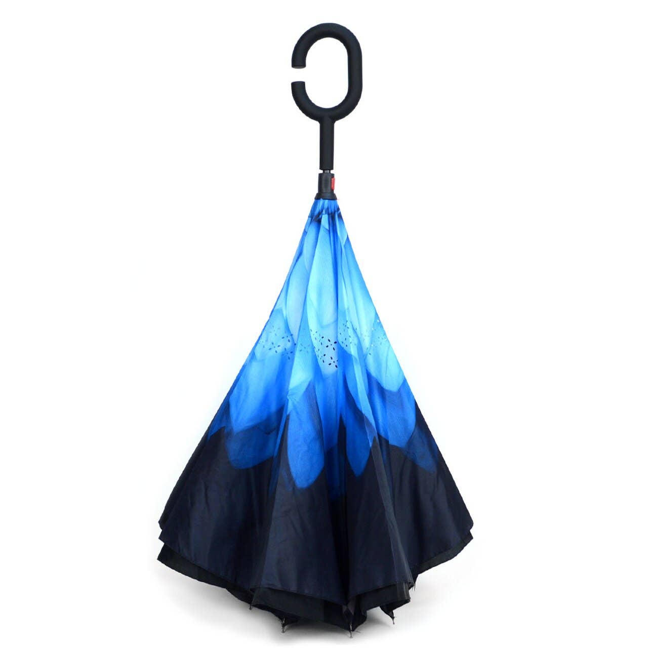 Blue Flower Double Layer Inverted Umbrella