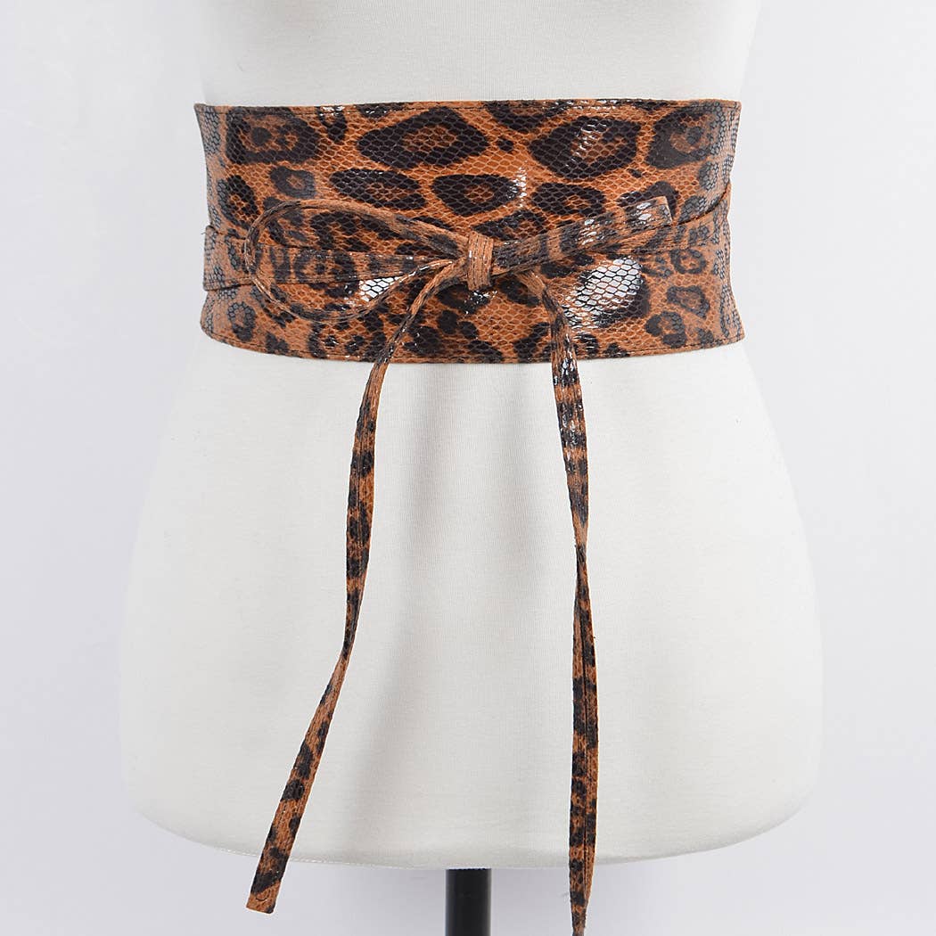 Faux Leo Kimono Belt