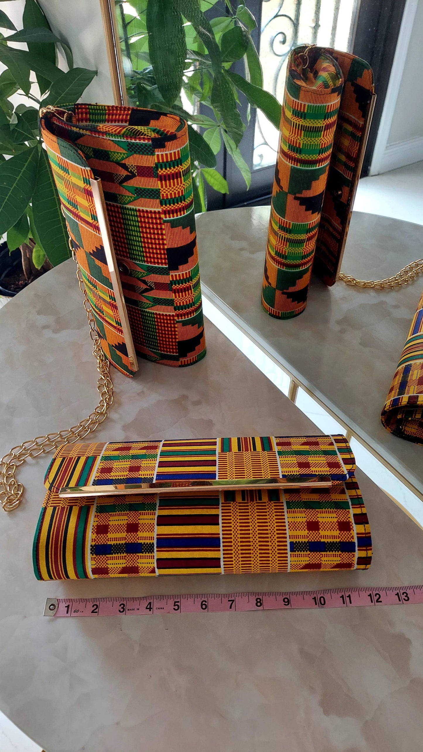 Clutch Purse/ Cross Body- kente Print