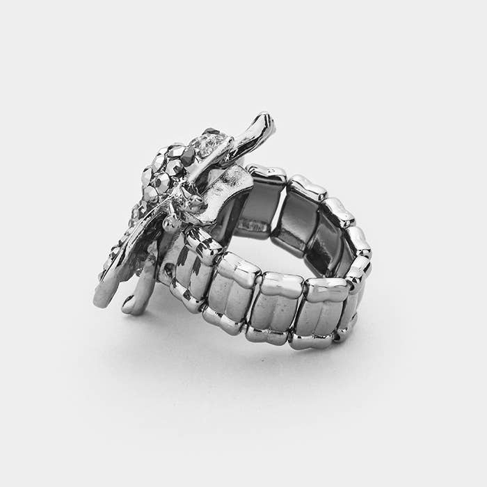 Crystal Honey Bee Stretch Ring