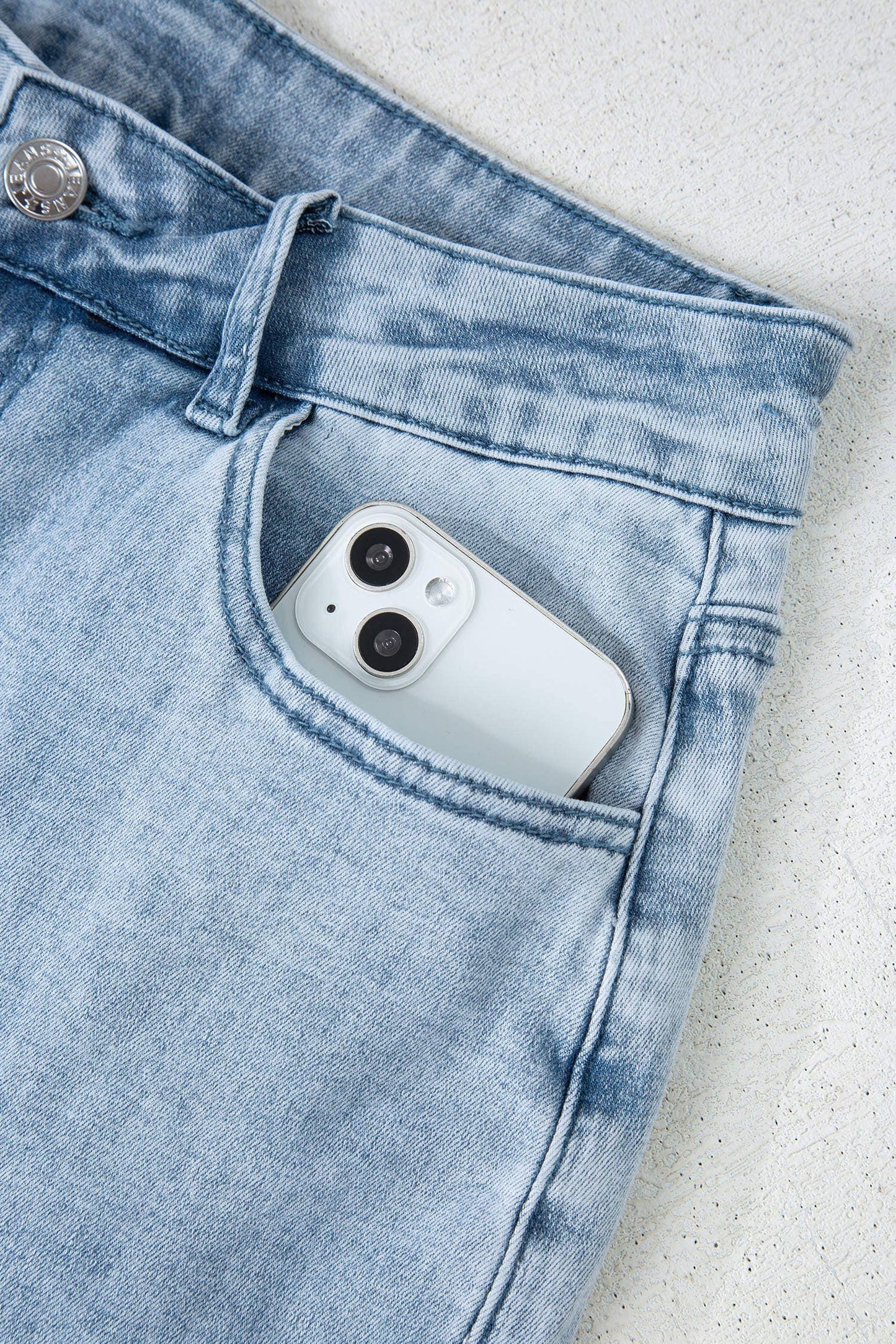 Charming Bow Detail Straight Leg Jeans