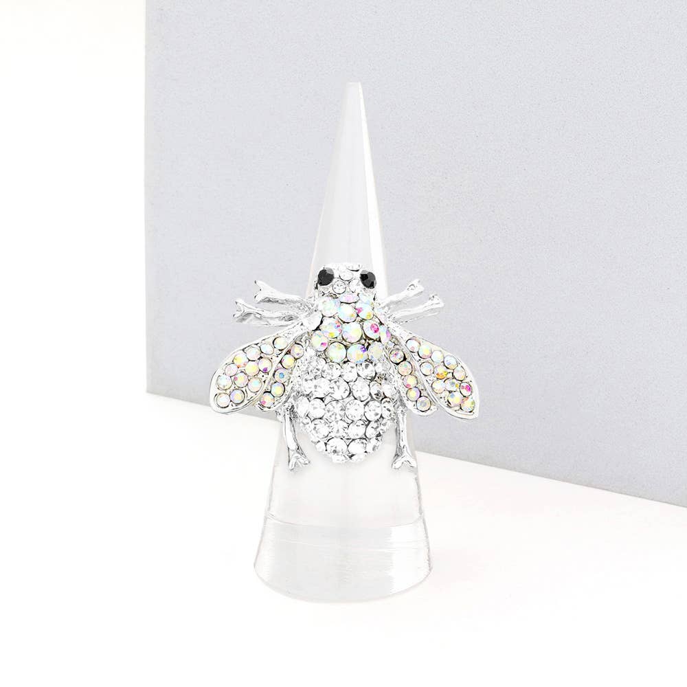 Crystal Honey Bee Stretch Ring