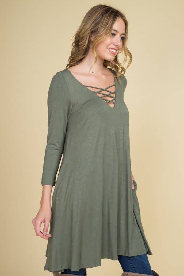 Solid Jersey Tunic Dress