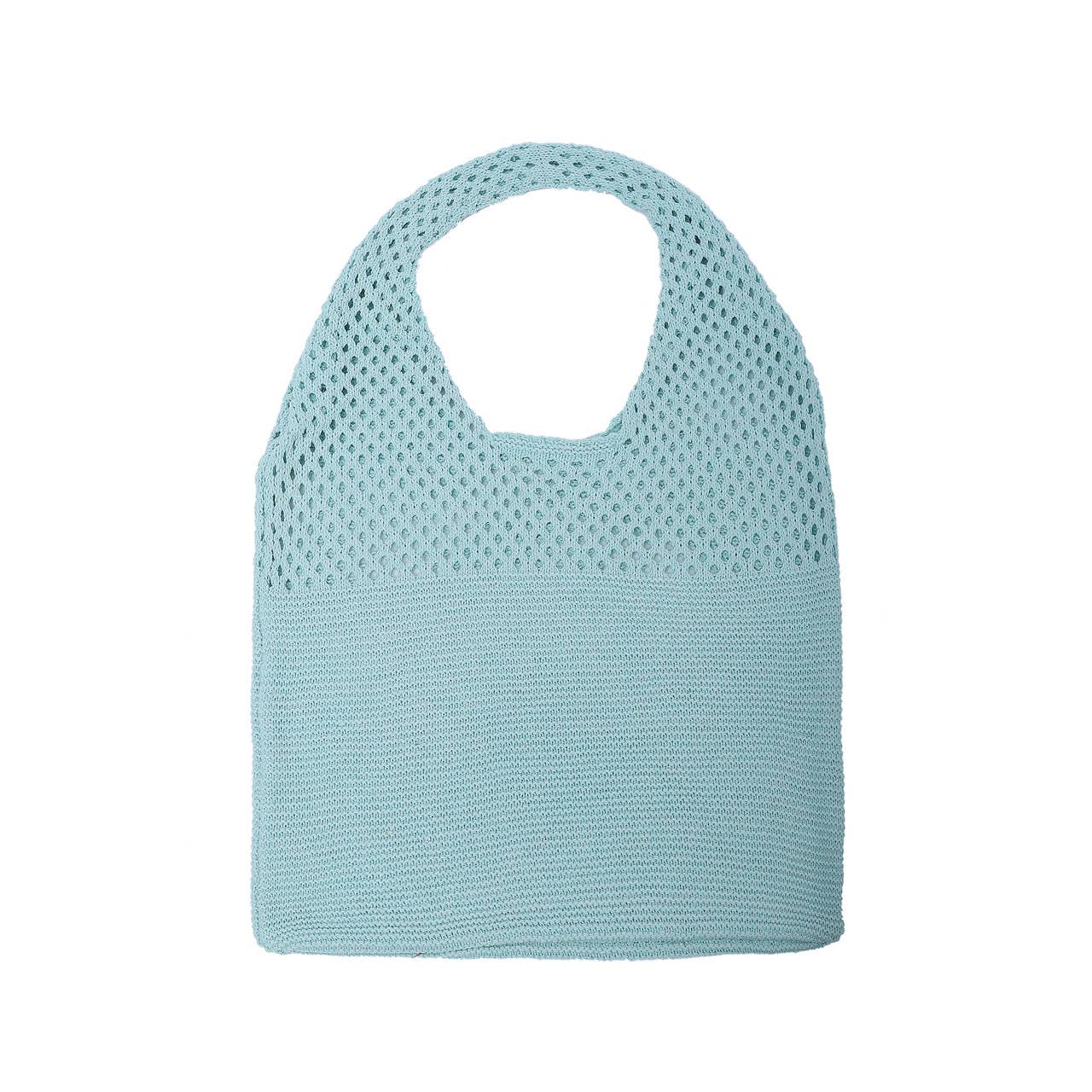 Mesh Knit Bag- Light Blue- 100% Polyester