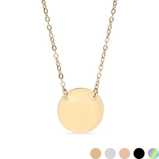 Stainless Steel Blank Circle Necklace