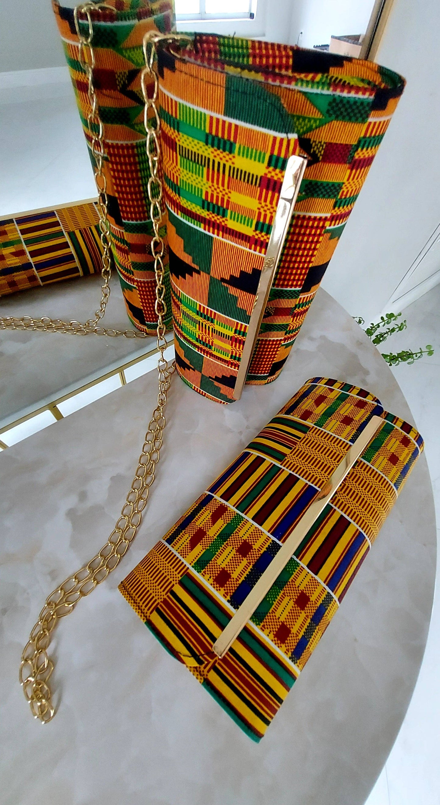 Clutch Purse/ Cross Body- kente Print