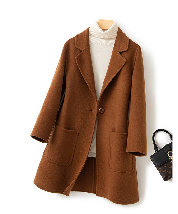 Women Winter Coat Wool Coat Handmade