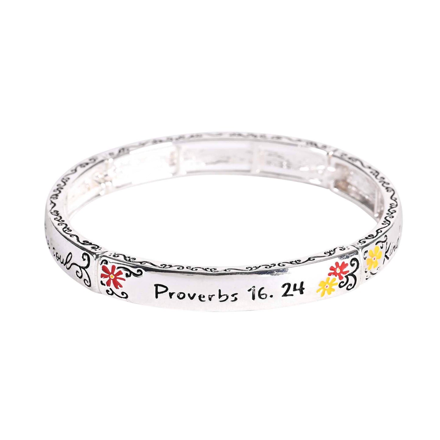 Stretch Bracelet Proverbs 16:24 Floral