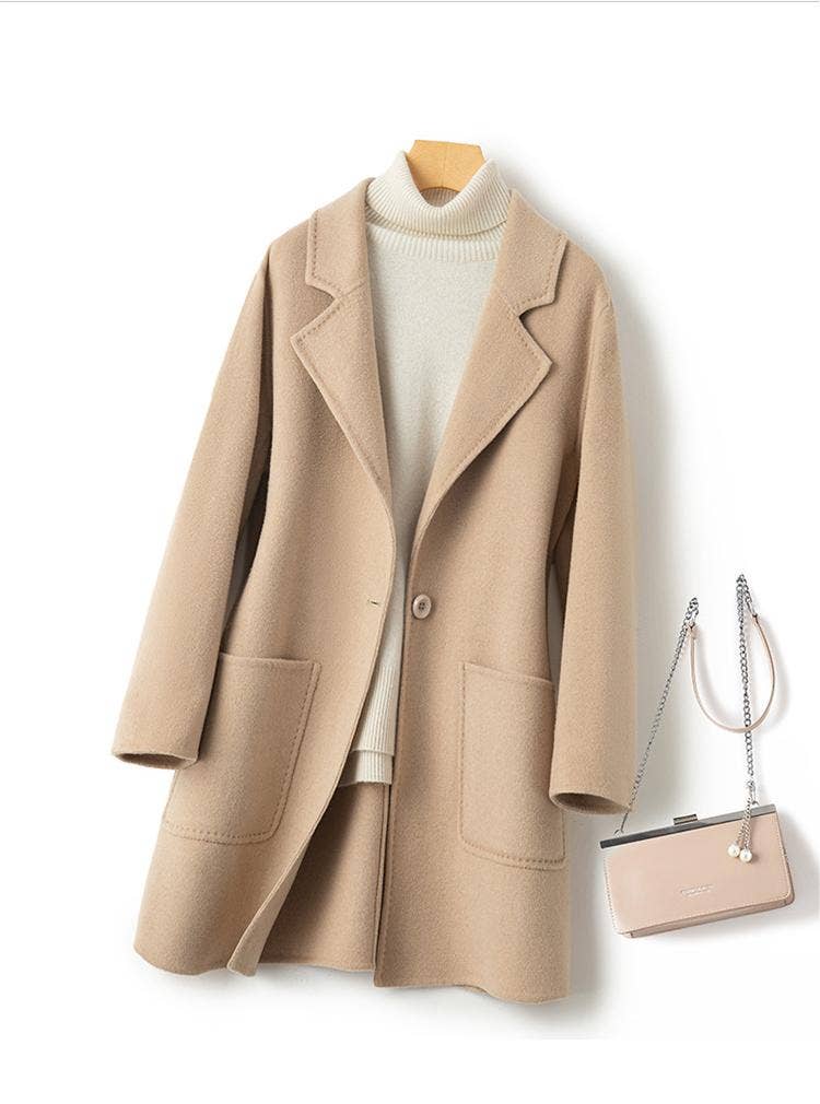 Women Winter Coat Wool Coat Handmade