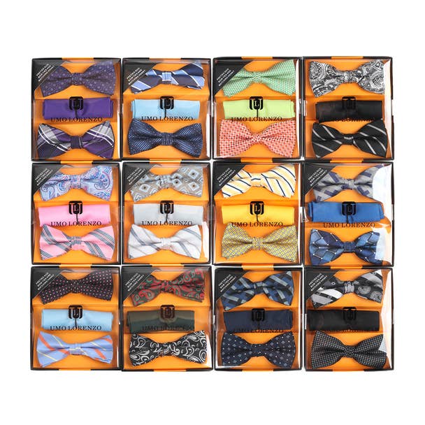 Men's Bow Ties and Matching Hanky